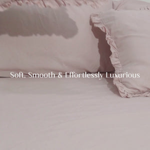 Home Crayons LuxeSoft™ Double Bedsheet Set | Oversized King | Includes 2 Pillow Covers & 2 Cushion Covers | Sakura Blush