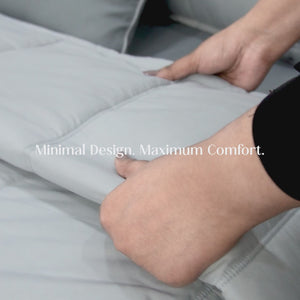 Home Crayons Cocoon AC Comforter Set | 5-Piece Designer Bed Set for Modern Homes | Pearl Gray