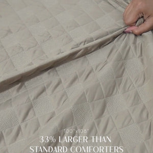 Home Crayons CloudTouch™ AC Comforter Set | 33% Oversized | Includes 2 Pillow Covers & 2 Cushion Covers | Oatmeal