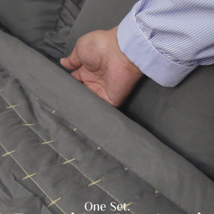 Home Crayons CloudTouch™ 5-Piece AC Comforter Set | 33% Oversized | Includes 2 Pillow & 2 Cushion Covers | Pebble Gray