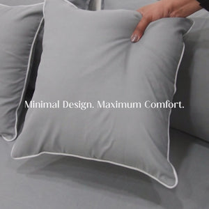 Home Crayons LuxeFit™ Fitted Bedsheet Set | Perfect Fit for Queen & King Mattresses | Quill Gray