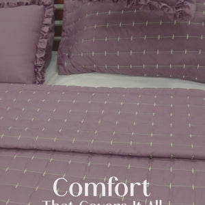 Home Crayons CloudTouch™ Comforter Set | All-Season | 33% Oversized | Includes 2 Pillow Covers & 2 Cushion Covers | Mulberry