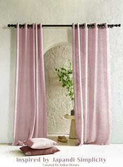 Amore Plain Sheer Curtains | Airy Elegance & Soft Light Filter | Deep Blush | Set of 2 | Fully Customizable