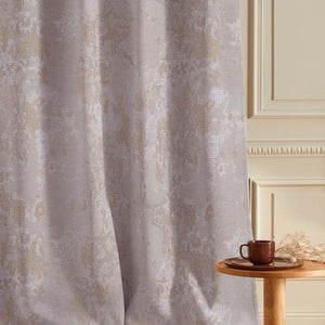 Bern Jacquard Room Darkening Curtains | Artistic Abstract Pattern | Soft Brown | Set of 2 | Fully Customizable
