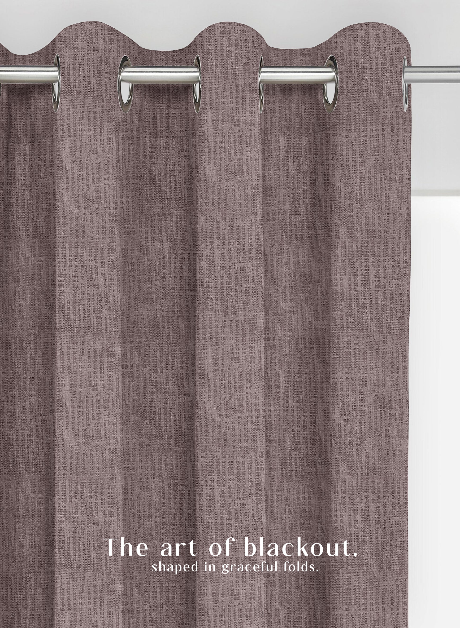 Elora Textured Blackout Curtains | Minimal Design & Total Light Block | Taupe Brown | Set of 2 | Fully Customizable