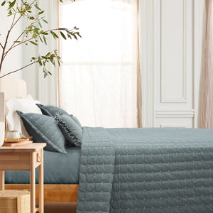 Home Crayons CloudTouch™ Comforter Set | All-Season | 33% Oversized | Includes 2 Pillow Covers & 2 Cushion Covers | Sage Blue