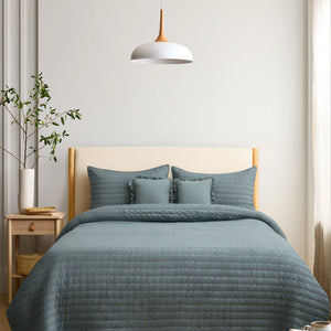 Home Crayons CloudTouch™ Comforter Set | All-Season | 33% Oversized | Includes 2 Pillow Covers & 2 Cushion Covers | Sage Blue