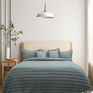 Home Crayons CloudTouch™ Comforter Set | All-Season | 33% Oversized | Includes 2 Pillow Covers & 2 Cushion Covers | Sage Blue