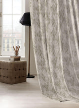 Farella Jacquard Room Darkening Curtains | Chrome White | Set of 2 (Pattern 1)