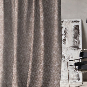 Elwana Jacquard Room Darkening Curtains | Brown | Set of 2 (Pattern 1)