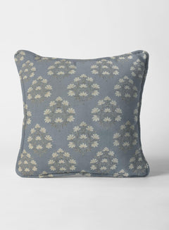 Flavia Jacquard Cushion Cover | Turkish Blue (Pattern 1)