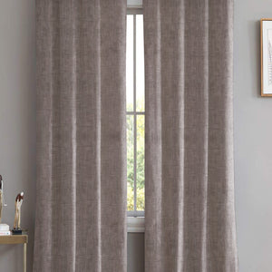 Elwana Jacquard Room Darkening Curtains | Brown | Set of 2 (Pattern 2)