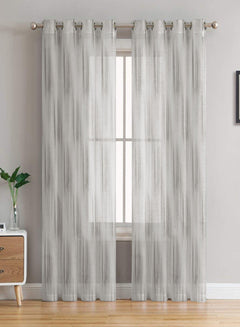 Farella Textured Sheer Curtains | Gray | Set of 2