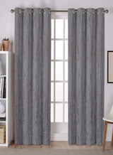 Lyon Cotton Room Darkening Curtains | Premium Foil Print | Soft Blue | Set of 2 | Fully Customizable