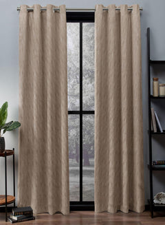 Flavia Jacquard Room Darkening Curtains | Artistic Texture | Cream | Set of 2 | Fully Customizable