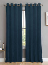 Meraki Velvet Room Darkening Curtains | Luxe Soft-Heavy Fabric | Nile Blue | Set of 2 | Fully Customizable
