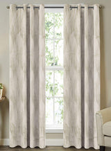 Farella Jacquard Room Darkening Curtains | Chrome White | Set of 2 (Pattern 2)