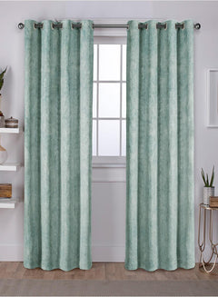 Solana Room Darkening Curtains | Elegant Minimal Print | Seafoam Green | Set of 2 | Fully Customizable