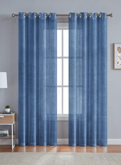 Venezia Sheer Curtains | Airy, Minimal & Elegant | Gulf Blue | Set of 2 | Fully Customizable