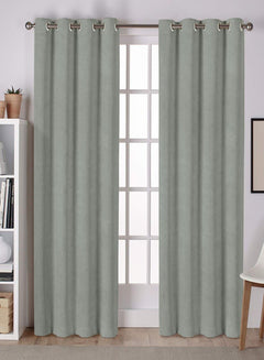 Lyon Cotton Room Darkening Curtains | Plain Elegance for Modern Homes | Sage Green | Set of 2 | Fully Customizable
