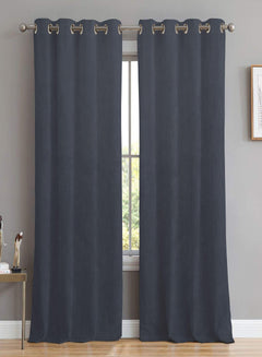 Meraki Velvet Room Darkening Curtains | Luxe Soft-Heavy Fabric | Teal Blue | Set of 2 | Fully Customizable