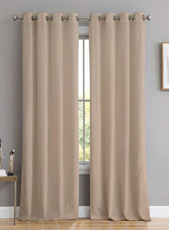 Meraki Velvet Room Darkening Curtains | Luxe Soft-Heavy Fabric | Vanilla | Set of 2 | Fully Customizable