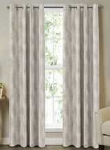 Farella Jacquard Room Darkening Curtains | Chrome White | Set of 2 (Pattern 4)