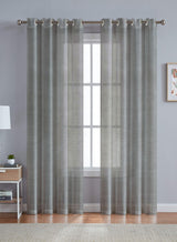 Venezia Sheer Curtains | Airy, Minimal & Elegant | Gray | Set of 2 | Fully Customizable