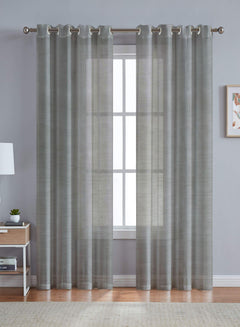 Venezia Sheer Curtains | Airy, Minimal & Elegant | Gray | Set of 2 | Fully Customizable