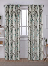 Solana Room Darkening Curtains | Elegant Floral Print | Emerald | Set of 2 | Fully Customizable