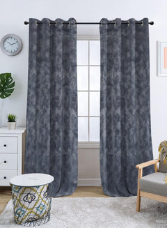 Venezia Room Darkening Curtains | Luxe Jacquard Texture | Storm Gray | Set of 2 | Fully Customizable