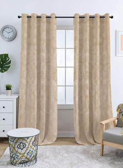 Venezia Room Darkening Curtains | Luxe Jacquard Texture | Grain Brown | Set of 2 | Fully Customizable