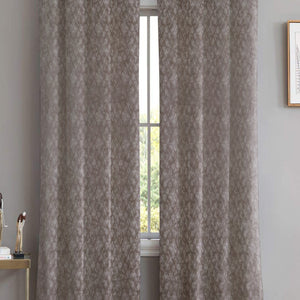 Elwana Jacquard Room Darkening Curtains | Brown | Set of 2 (Pattern 1)
