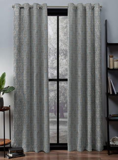 Flavia Jacquard Room Darkening Curtains | Intricate Floral Motifs | Sea Green | Set of 2 | Fully Customizable