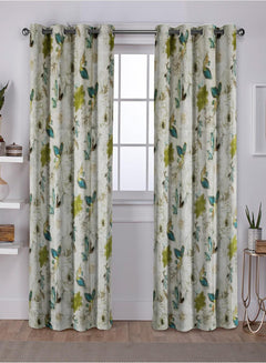 Solana Room Darkening Curtains | Elegant Floral Print | Olive Green | Set of 2 | Fully Customizable