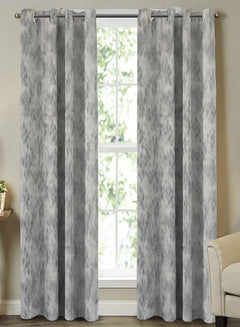 Farella Jacquard Room Darkening Curtains | Gray | Set of 2 (Pattern 1)