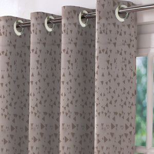 Elwana Jacquard Room Darkening Curtains | Brown | Set of 2 (Pattern 3)